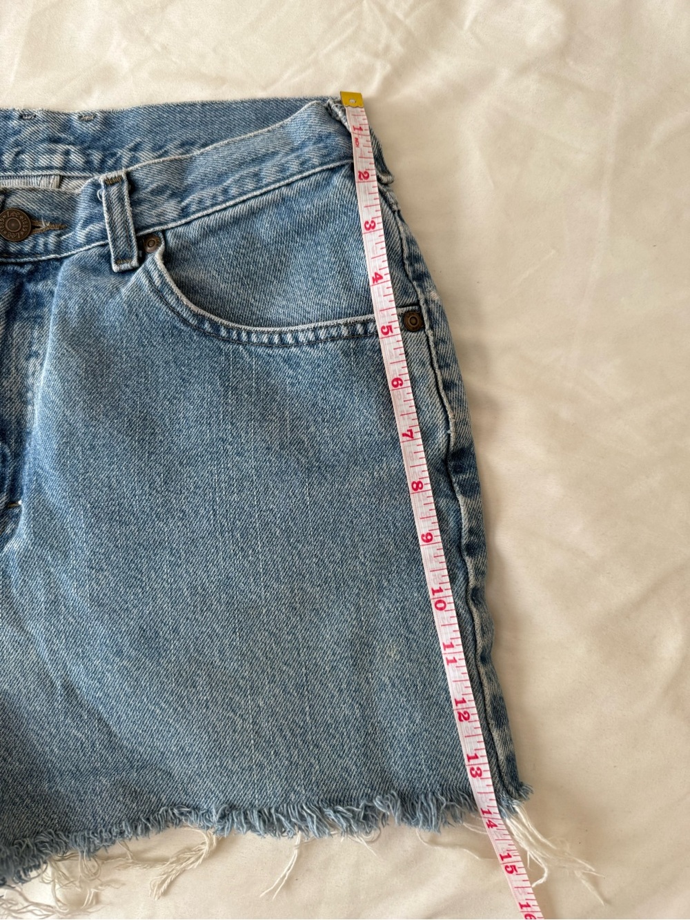 Lee Light Blue Frayed Hem Denim Vintage Shorts Women’s 28 - Picture 8 of 10